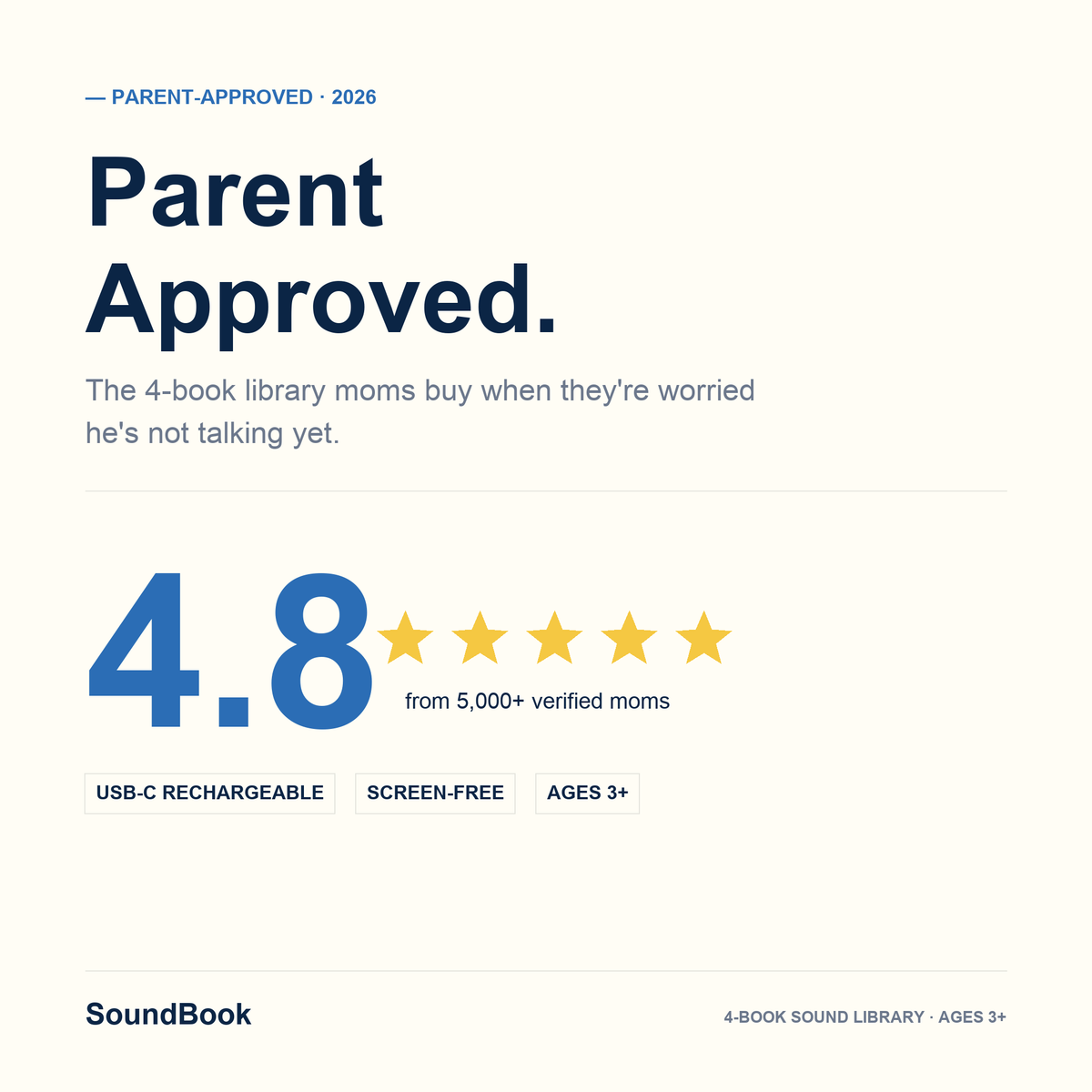 SoundBook — Parent-Approved 4.8 star trust mark